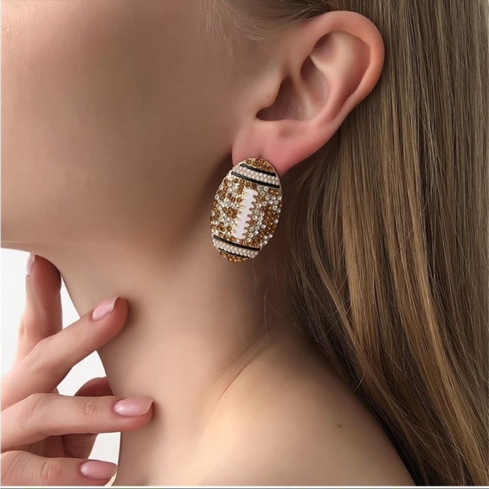 Bauble Bar "Game Day Glam" Football Earrings - Picture 4 of 6